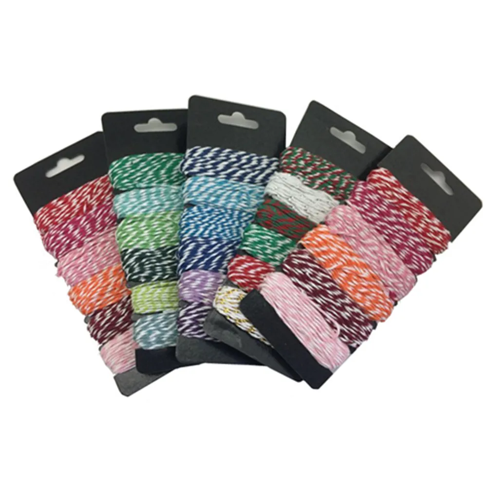 Cotton Rope 4Ply Thin Mixed Double Color For DIY Gift Wedding Birthday Party Packing Scrapbooking