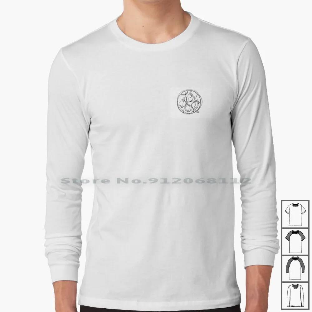 5 Rose Maglietta A Maniche Lunghe Nero Bianco Rosa Fiore Fiore Bianco Nero Blanc Rosa Linea Disegno Penna A Sfera Delicato Morbido