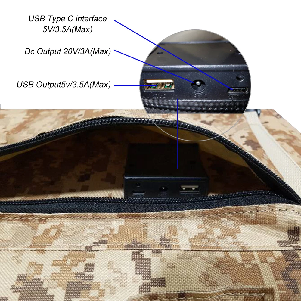 Balaike 60 Вт солнечная панель 5 в USB и 20 в DC выход портативный складной внешний аккумулятор Солнечное зарядное устройство для ноутбука смартфона