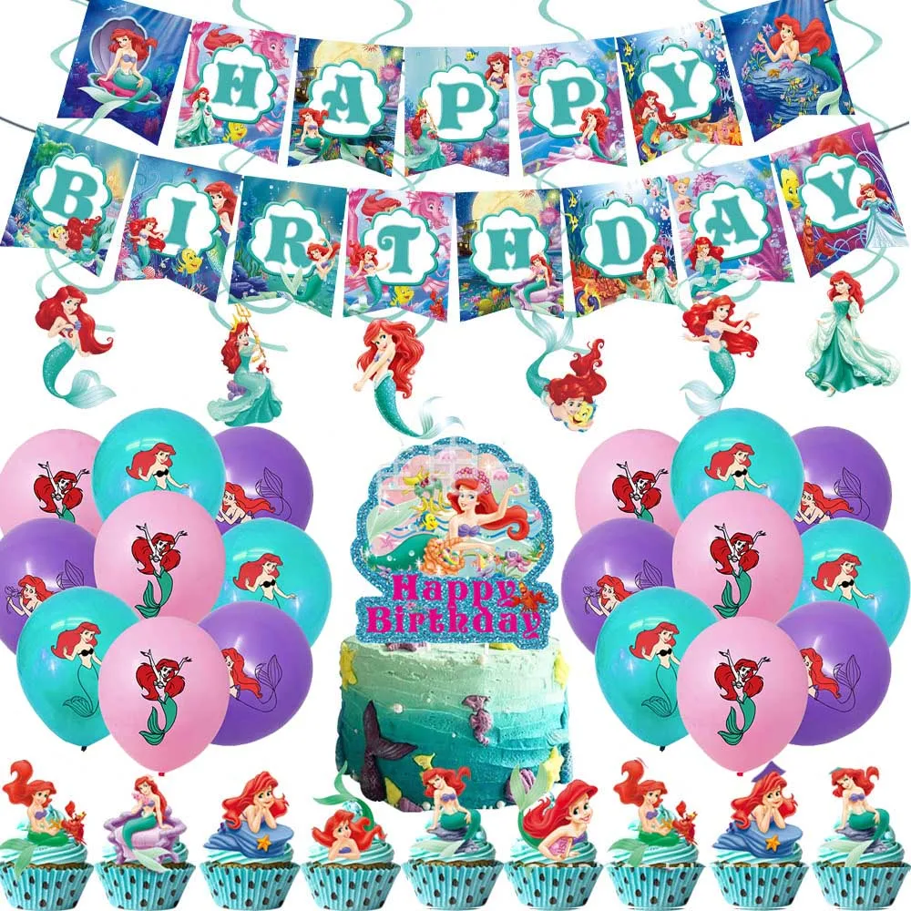 Одноразовые украшения для вечевечерние в стиле русалки Ариэль | Дом и сад