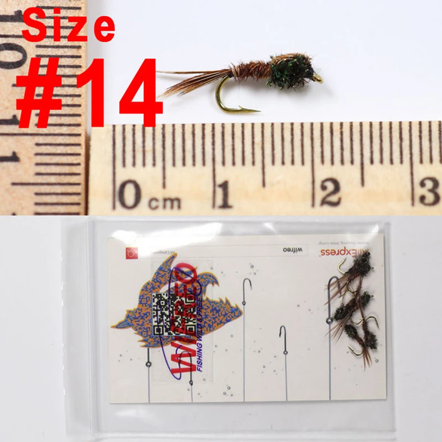 Goture 10pcs/lot Fishing Flies Kit Handmade Fly Fishing Lure #12 Wet Fly  Nymph flies Artificial