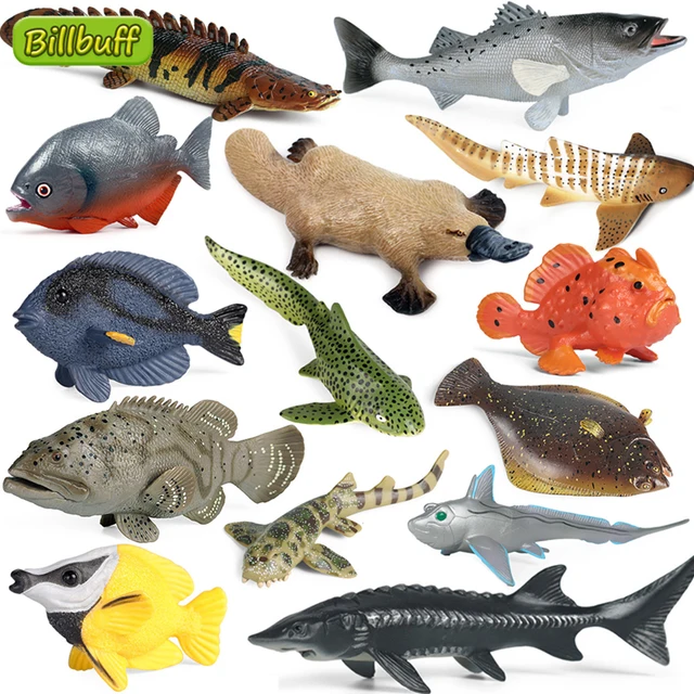 NEW Simulation Ocean Sea Life Animal Model Shark Whale Salmon Crab Tuna Squid Action Figures ​Early Educational toy for children