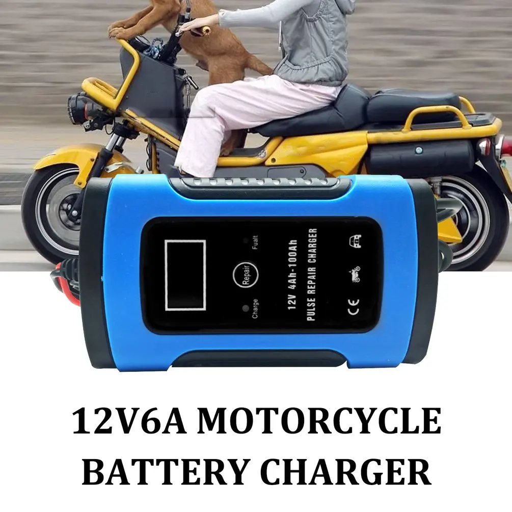 

Blue Car Battery Charger Automobile Motorcycle Intelligent Pulse Repair 12V 5A LCD Motocycle Battery Charging Device