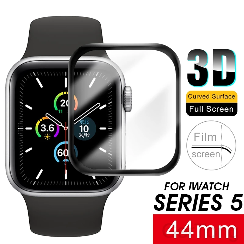 

For Apple Watch 5 6 40 44 mm 3D Full Coverage Tempered Glass For iwatch Watch band Series 5 6SE Protective Film Screen Protector
