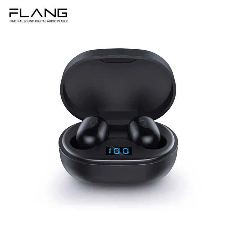 FLANG S2 TWS наушники настоящие Беспроводные Bluetooth 5,0 наушники портативные Hi-Fi стерео спортивные наушники шумоподавляющая гарнитура - Цвет: black color