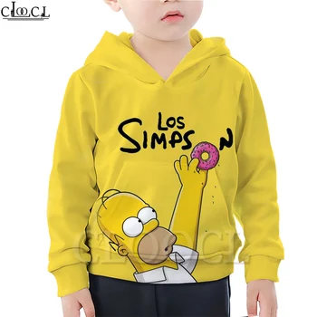 

CLOOCL Anime The Simpsons Cute Hoodies Boy Girl 3D Print Baby Hooded Sweatshirt Tops Fashion Hot Selling Pullovers