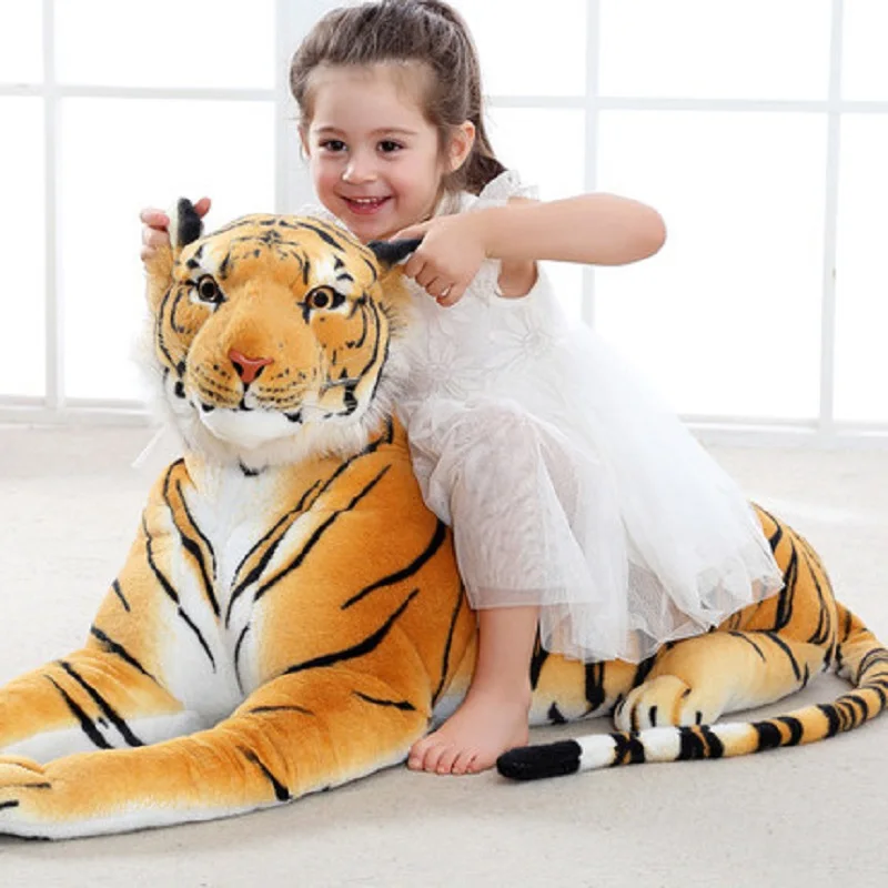 Большой реалистичный тигр, леопард, пантера, плюшевая игрушка, мягкие животные, имитация белого тигра, Ягуара, кукла для детей, подарок на день рождения