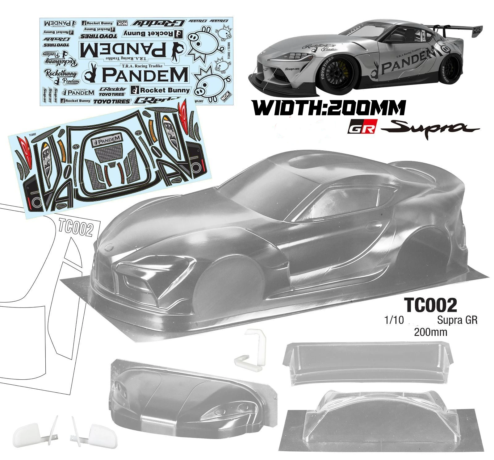 Высококачественный корпус для радиоуправляемого ПК Supra GR Rocket Bunny 1/10 абажур