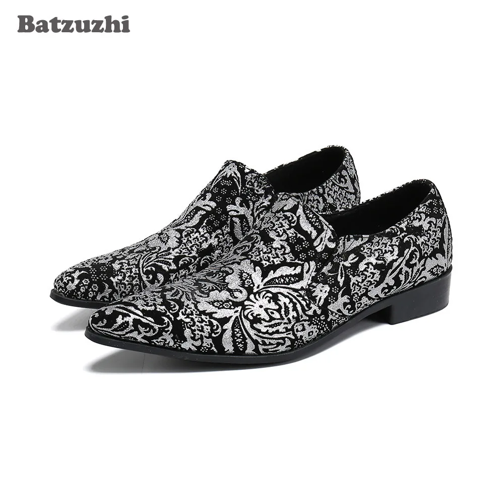 

Batzuzhi New Design Men's Shoes Pointed Toe Leather Dress Shoes Men Slip-on Business/Party and Wedding Zapatos Hombre, US6-12