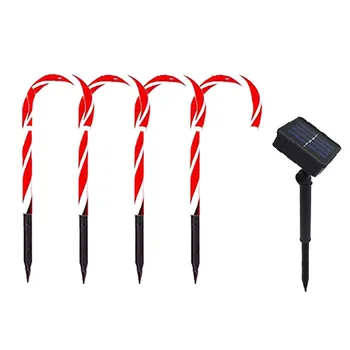 

Solar Powered Christmas Pathway Candy Light Candy Cane Solar Light Garden Light Outdoor Yard Decor New Year's Decoration