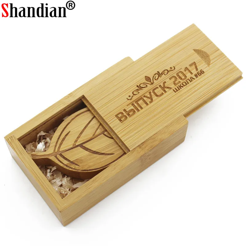 SHANDIAN Бесплатная логотип листья деревьев флеш диск USB 2 0 4GB/8GB/16GB/32GB/64GB 128GB флэш