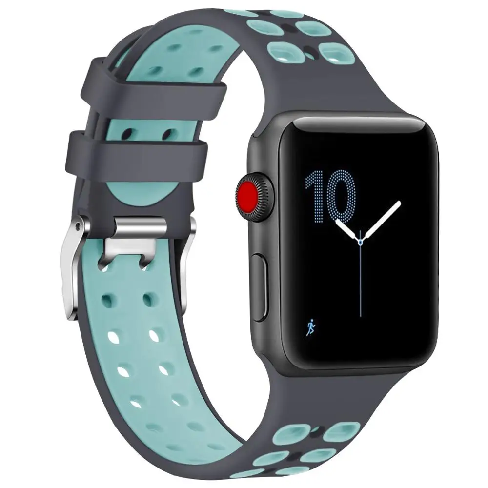 Силиконовый спортивный ремешок для Apple Watch 5 4 3 2 1 Band 42 мм 38 резиновый браслет Nike +