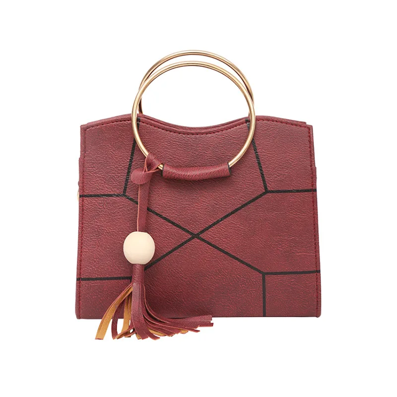 

2017 Summer New Style Printed Crack Large Circle Handbag Fashion WOMEN'S Shoulder Bag