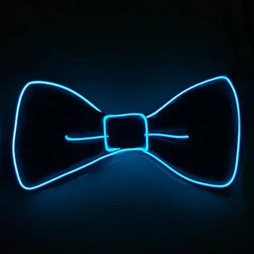 Men Women LED Wire Necktie Bowtie Luminous Flashing Lights Up Bow Tie For Club Party Wedding Christmas Luminous Bow Tie/Necktie - Цвет: Синий