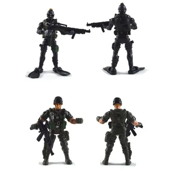 

6pcs/set Battle Game Modern Army Rotatable Attack Durable Detachable Simulation Military Figures Model Mini Action Free Standing