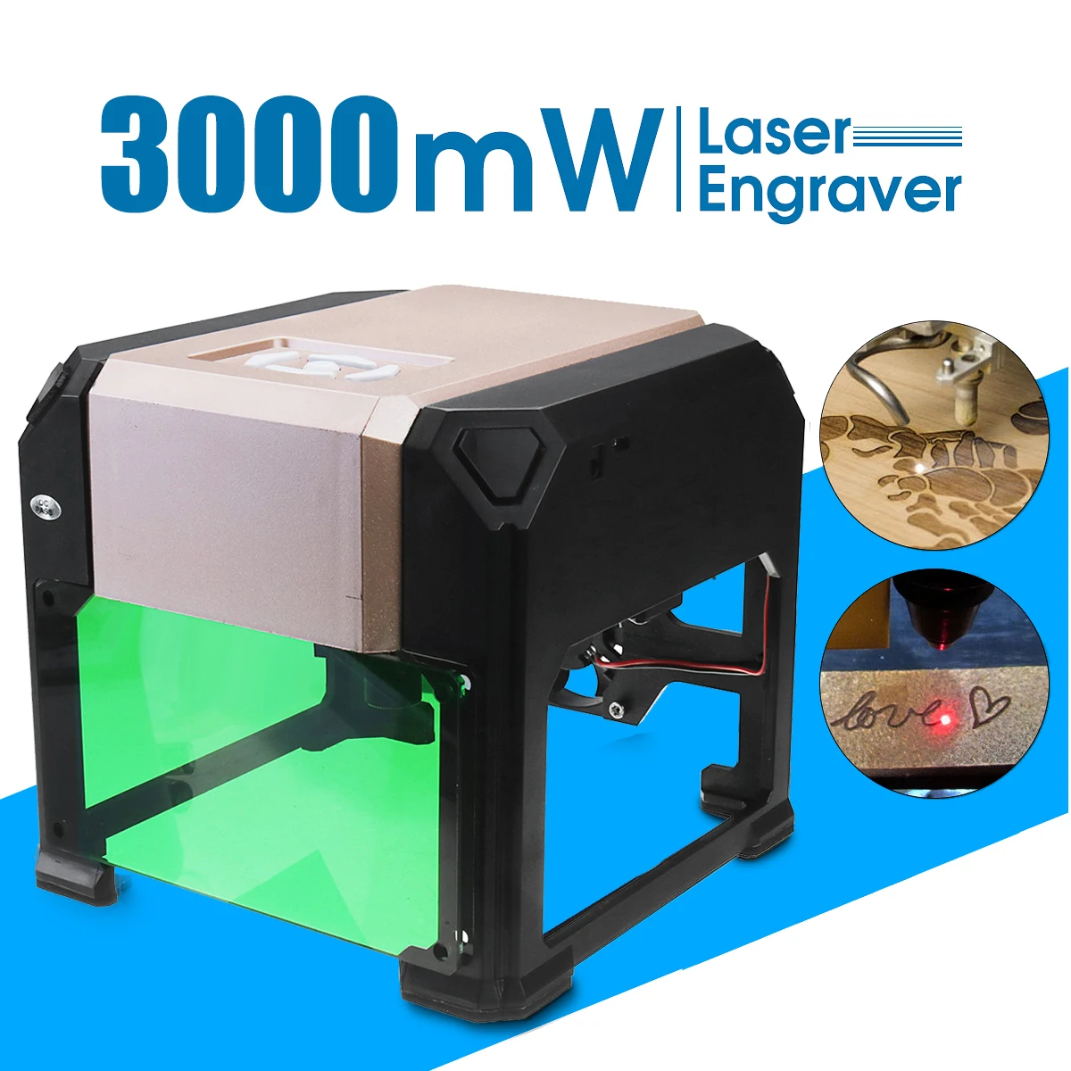 NEJE 3000MW BT 4.0 CNC Laser Engraving Cutting Machine USB Art DIY Logo Printer 