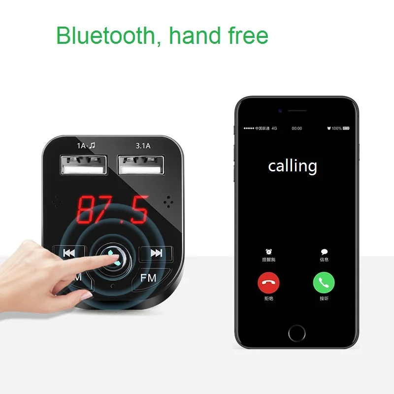 

Car MP3 player USB charger bluetooth handsfree wireless cigar lighter TF card U disk check car battery audio adapter radio transmitter app message reader