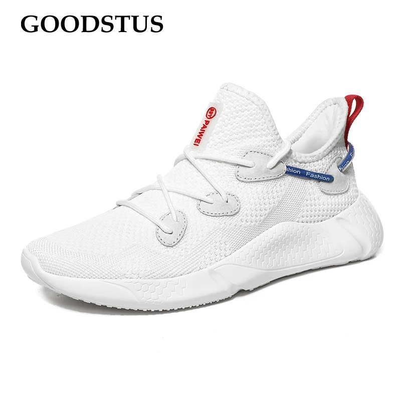 

GOODSTUS Hot Sale Men Casual Shoes Lace-Up Rubber Sole Mesh Vamp Height Increase Breathable Wear-Resistant Soft-Sole Non-Slip