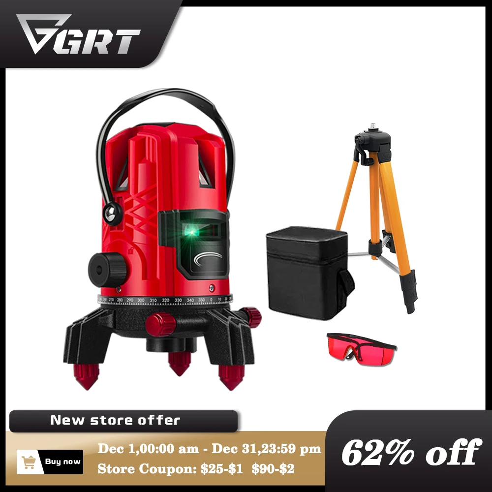 5 Lines 6 Points Red/Green Laser Level Self Leveling 360 Horizontal &amp Vertical Higher Visibility Tool Nivel Láser verde | Инструменты