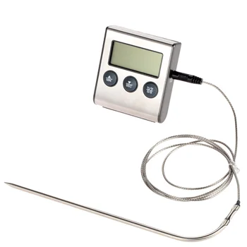 

New Rushed Digital Thermometer for Oven free Digital Lcd Display Probe Food Thermometer Timer Cooking Kitchen Bbq Meat