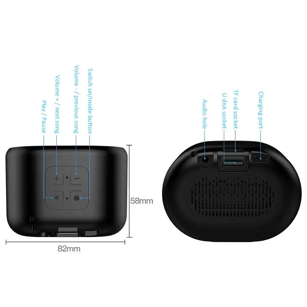 Беспроводной Bluetooth динамик Портативный мини аудио TWS Sub НЧ-динамик с TF картой HD шумоподавление AUX MP3 музыкальный громкоговоритель
