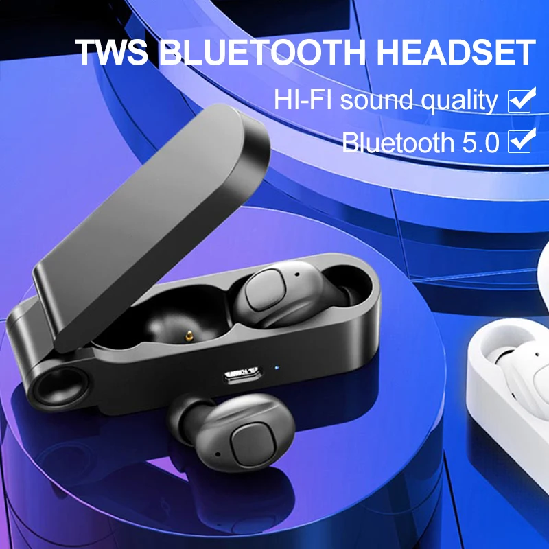 Супер мини портативные TWS наушники Bluetooth 5 0 наушники-вкладыши с кнопкой