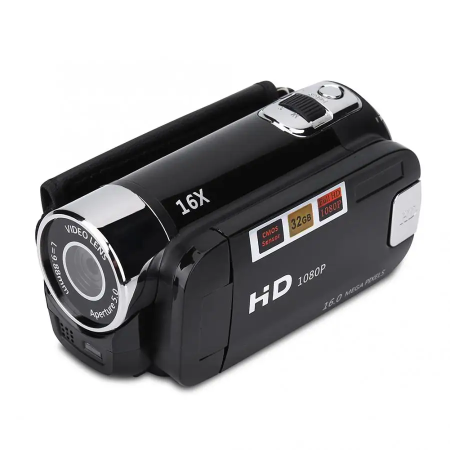 1080P Full HD 16MP DV видеокамера Цифровая видеокамера с вращением на 270 градусов экран с цифровым зумом для ночной съемки 16X