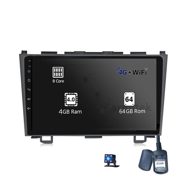 4G 64G camera 2 din Android автомобильный DVD мультимедийный плеер для Honda CRV CR-V 3 2006 2007 2008 2009 2010 2011 WiFi стерео DVD плеер+ Navi gps стерео головное устройство - Цвет: 4G 64G camera