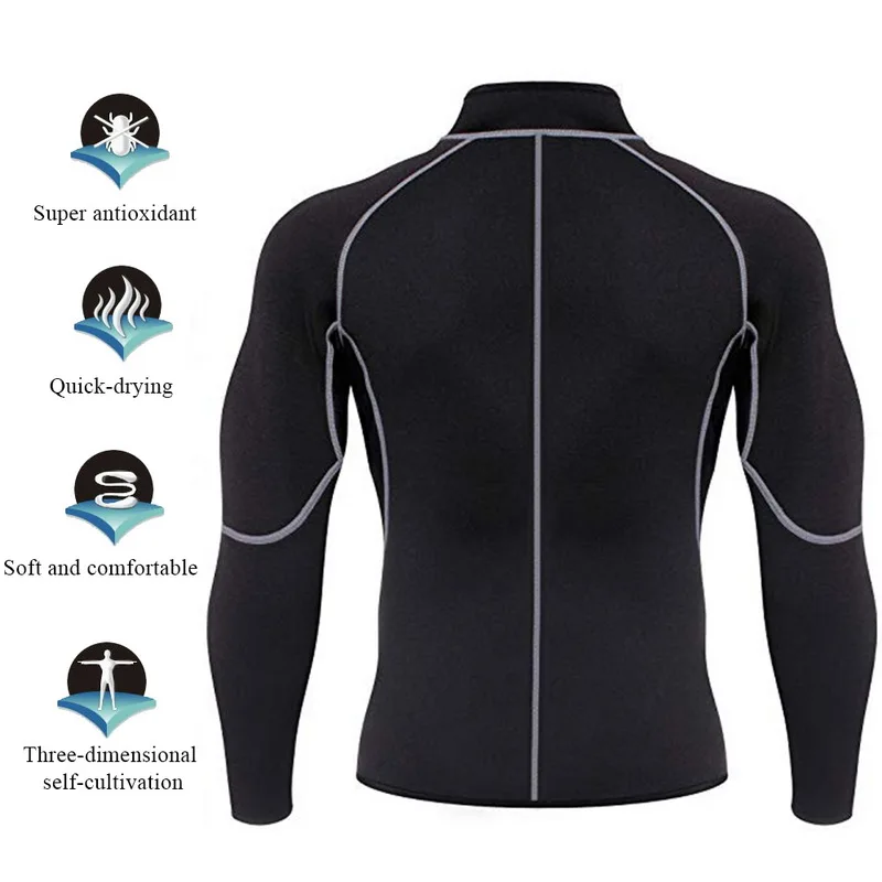 Sfit 2020 Men s Neoprene Sauna Long Sleeves Fitness Thermo Shapewear High Compression Training Tops Hot 3