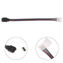 Tira de luces LED RGB de 4 pines, tira de conectores para adaptador de corriente, 4 conductores, Conector de 10mm de ancho, 15cm, 1 unidad, 5050