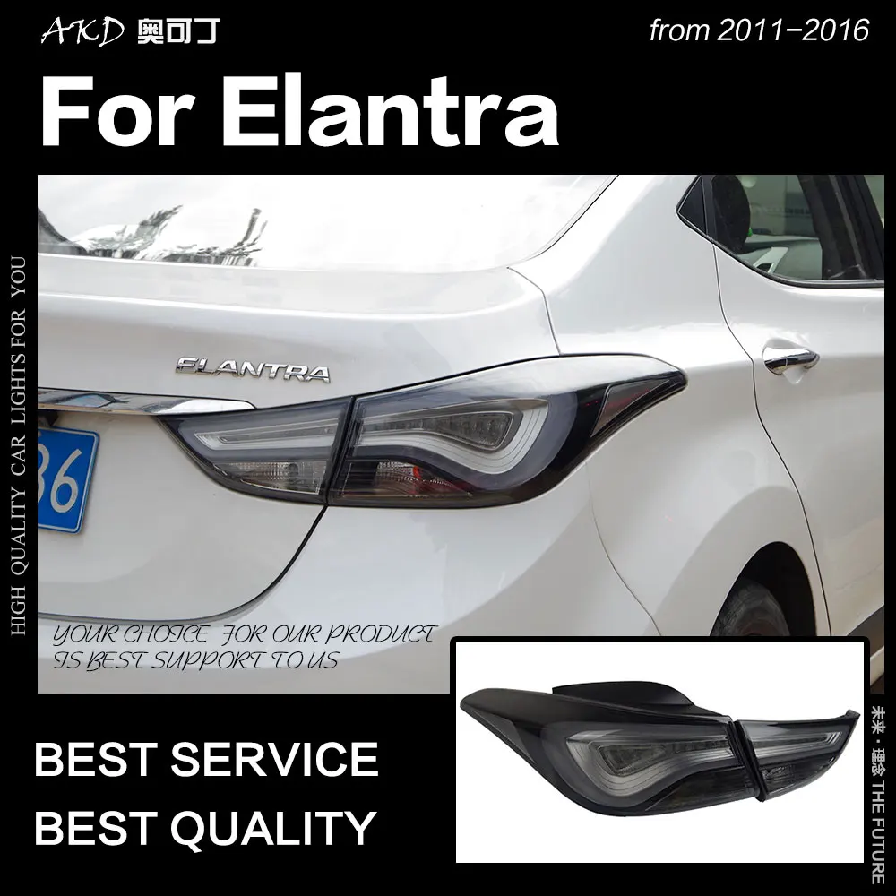 AKD Car Styling for Hyundai Elantra Tail Lights 2011-2016 LED Tail Lamp LED Rear Lamp DRL Signal Brake Reverse auto Accessories