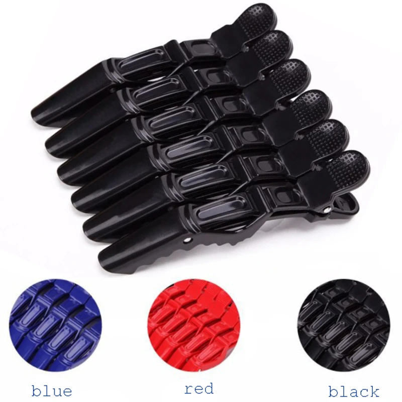 6Pcs Salon Matte Sectioning Crocodile Hair Clips Clamp Hairdressing Grip*