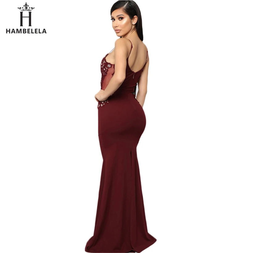HAMBELELA Long Summer Floral Lace Dress Women Backless Bodycon Sexy Simple Elegant Prom Evening Party Wedding Maxi Dress Gown (11)