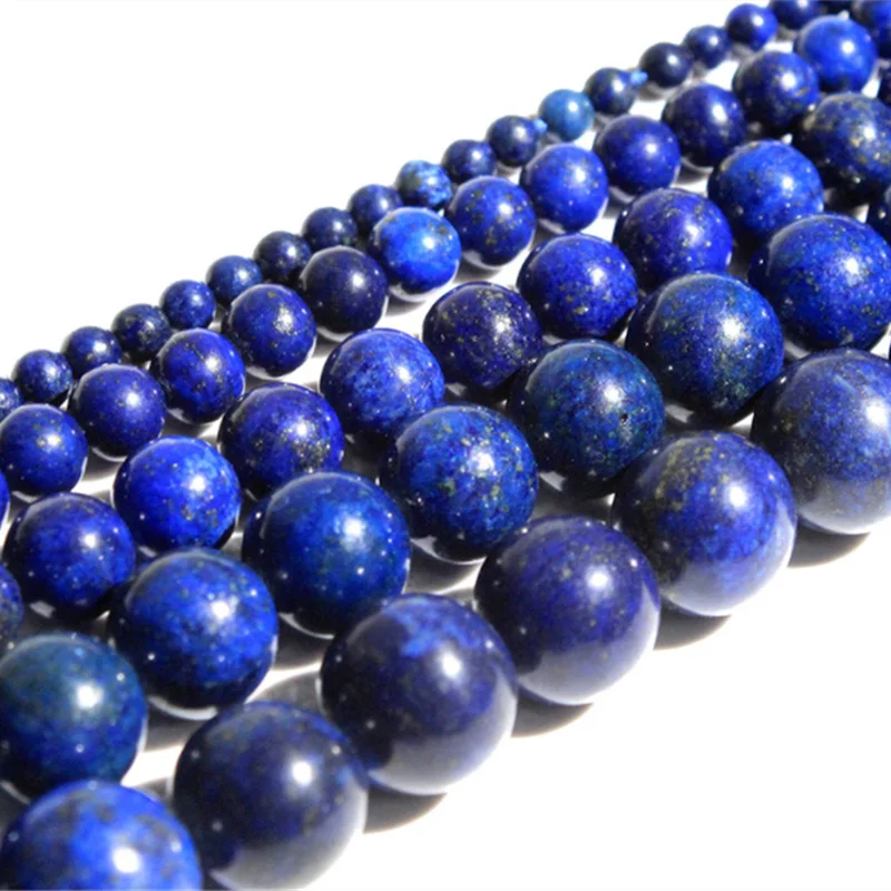 Бусы из натурального камня модные Lapis Lazuli незакреплённые бусины 4/6/8/10 мм для