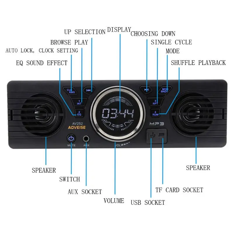 12 В Автомобильный MP3 радио плеер 2 динамика Стерео FM Bluetooth 2,1 USB/TF карта порт G6KC