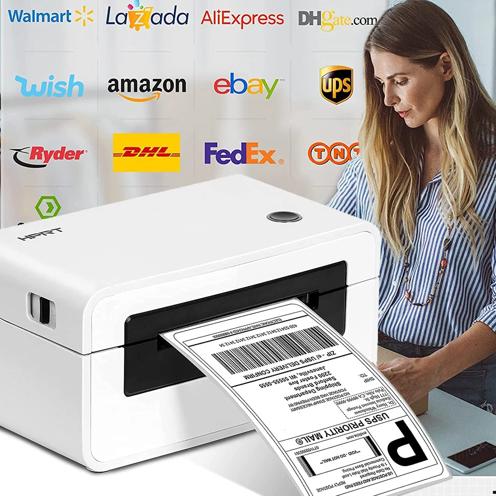 HPRT Desktop Thermal Label Printer Thermal Barcode Printer for Shipping Express Label Printing Support Computer Mac OS/Windows