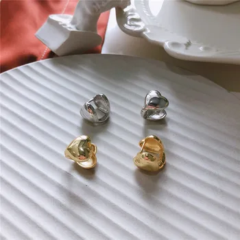 

RUIYI Real 925 Sterling Silver Women Minimalist Nordic Style Love Shape Stud Earring Female Trendy Luxury Fine Jewelry Ear Studs