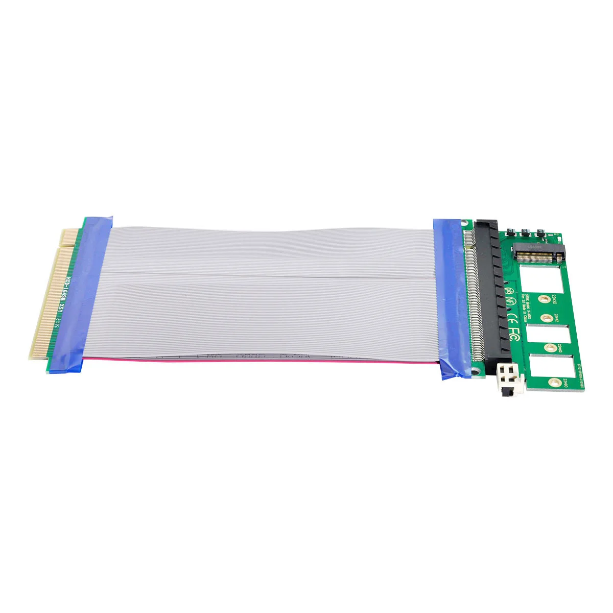 

NVME AHCI SSD NGFF M-key to PCI-E 3.0 16x x16 Vertical Adapter with Cable Male to Female Extension CYSM