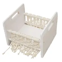 Съемная корзинка для детской кроватки, деревянная кровать, аксессуары для фотосъемки, реквизит для детской фотосъемки, тканая хлопковая веревка, кровать для фотосъемки новорожденных