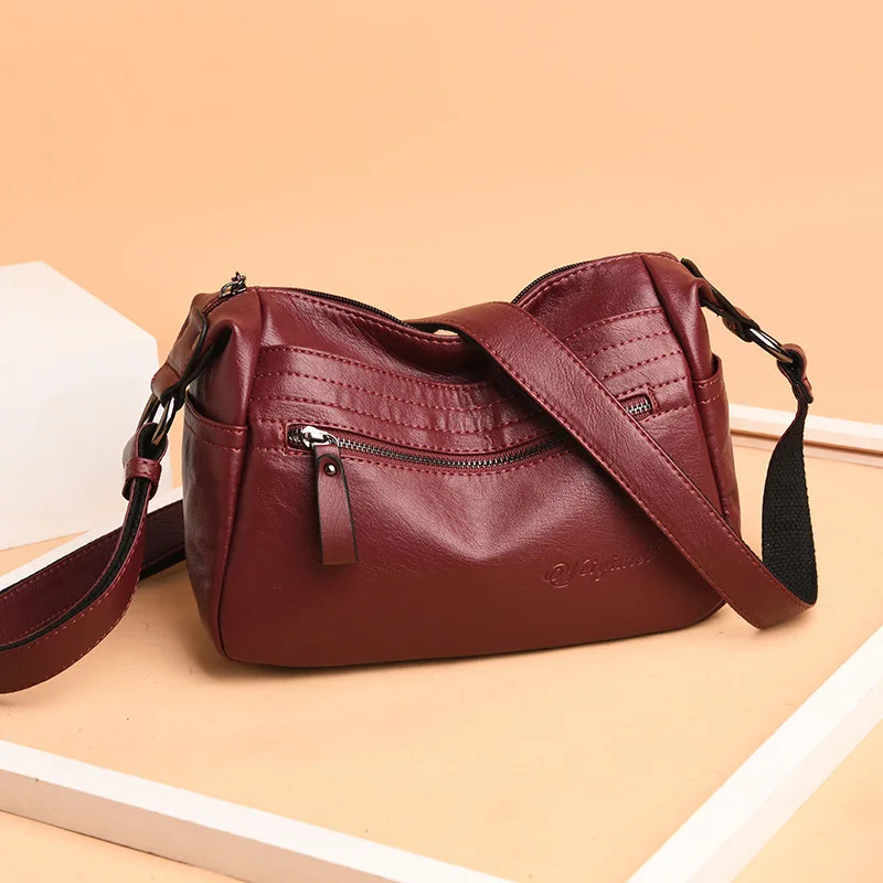 

Middle-aged WOMEN'S Bag 2018 New Style Soft Leather Shoulder Bag Versatile Casual Middle-aged Mommy Bag Shoulder Handbag Fashion
