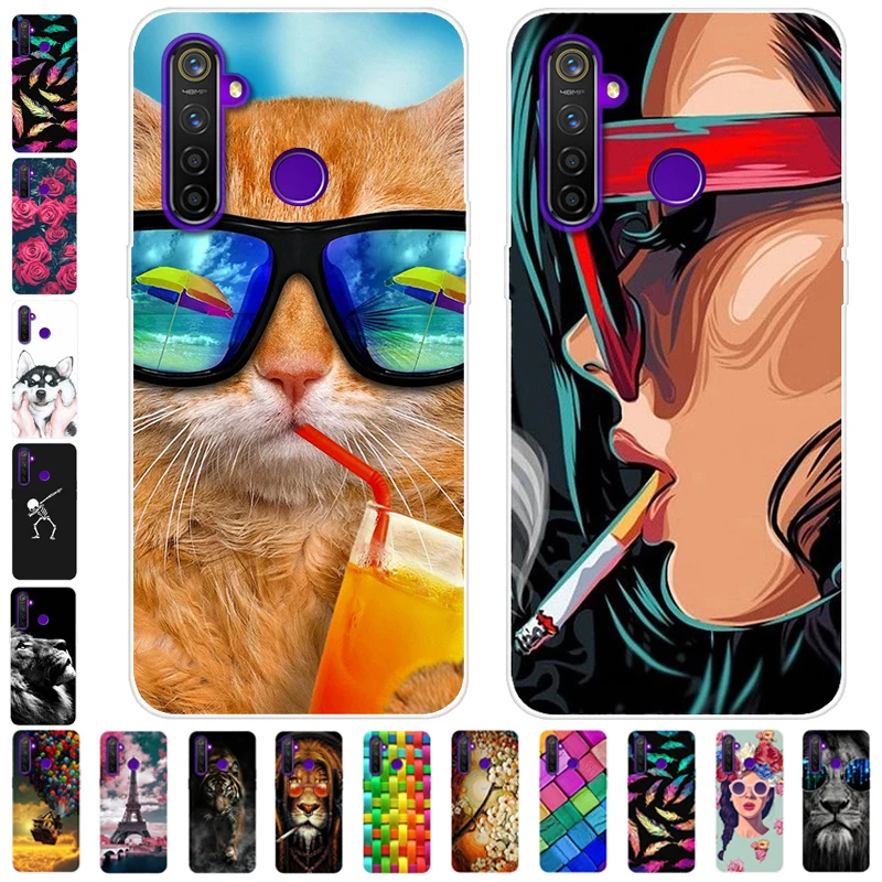 

For OPPO Realme Q Case Silicone Realme 5Pro Phone Cover Soft TPU Back cases for OPPO Realme 5 Case Lion realme 5 Pro Realme5