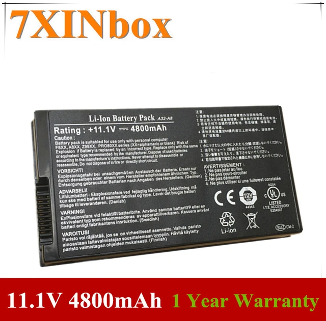 7XINbox 11.1V 4800mAh A32-A8 Lpatop Battery For ASUS A8G A8.