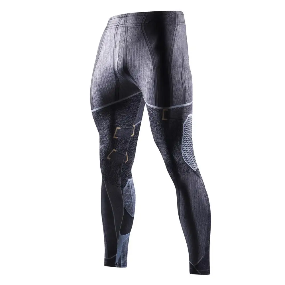 Новые обтягивающие спортивные брюки для мужчин с 3D принтом, утягивающие брюки для мужчин, модные леггинсы, фитнес-штаны, мужские эластичные брюки, топы - Цвет: KZ31