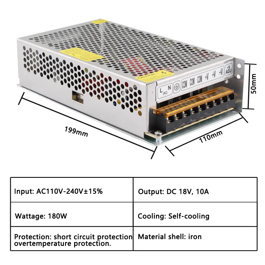 18V 10A Трансформаторы освещения 18 V 2A 3A 5A 10A 20A источник питания 18 V вольт блок питания адаптер alimation 220v to 12v светодиодный драйвер - Цвет: 18V 10A