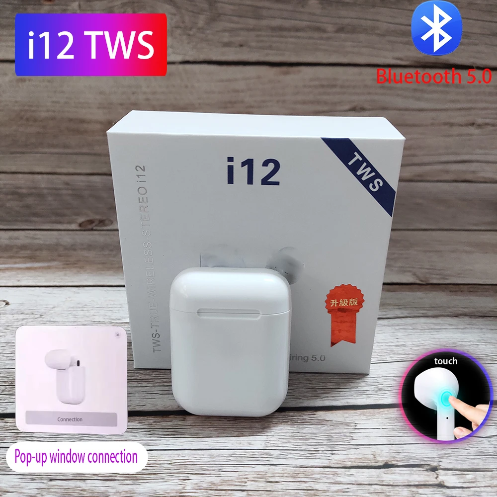 

i7s tws i 12 Tws Headset Bluetooth 5.0 Wireless Earphone headpone Bass earpiece For iphone xiaomi PK i30 i80 i20 i14 tws i60