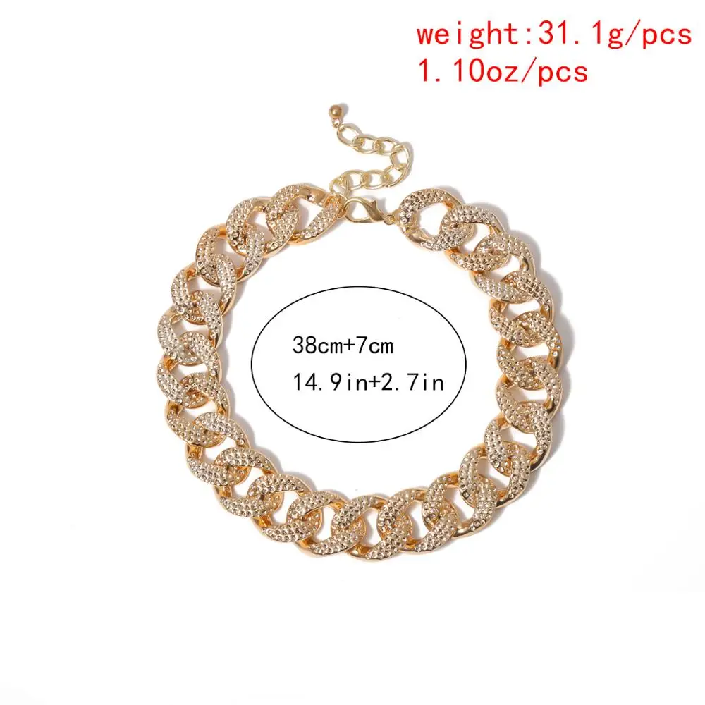 Модное кольцо, массивные большие Цепочки и ожерелья массивные в стиле «хип-хоп» браслетов, ожерелий, диаметр-толстый чокер с массивной цепью Цепочки и ожерелья для Для женщин ювелирные изделия
