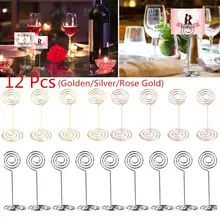 12pcs Photo Holder Stands Table Number Card Holders Place Card Paper Menu Clips for Wedding Party Decor Supplies