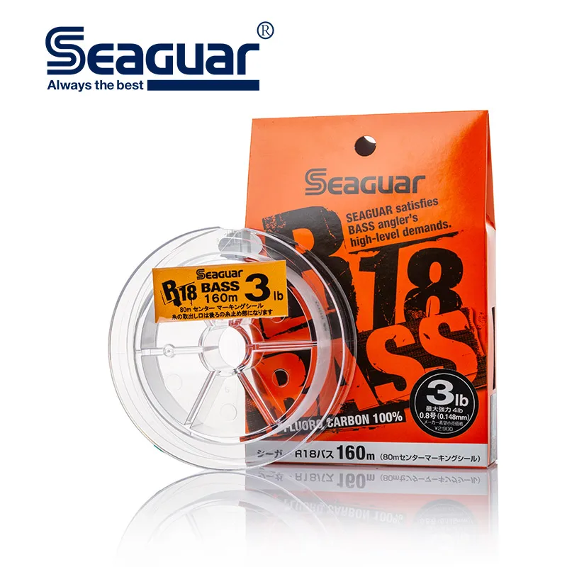 Seaguar R18 BASS Fluorocarbon 160m Fishing Line 4lb20lb Fluorocarbon