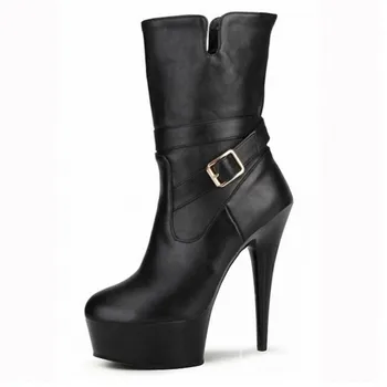 

BBZAI New pattern Superior quality shoes woman 35-45 46 Short boots Round Toe Waterproof 5CM Nightclub 16CM Thin Heels