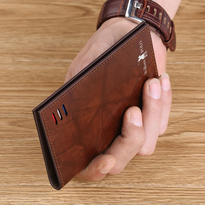 WILLIAMPOLO Men's wallet men ultra-thin leather head layer Credit Card Slim Genuine Leather |